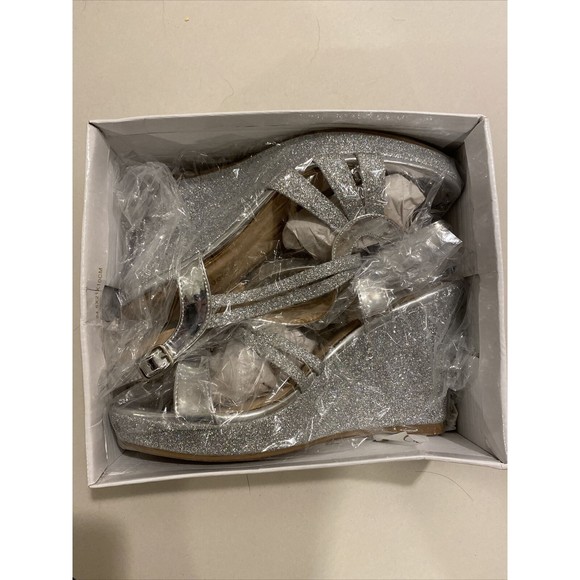 Forever Happy-09 Women's Glitter Strappy Wrapped Wedge Heel Platform Sandals - Picture 1 of 3